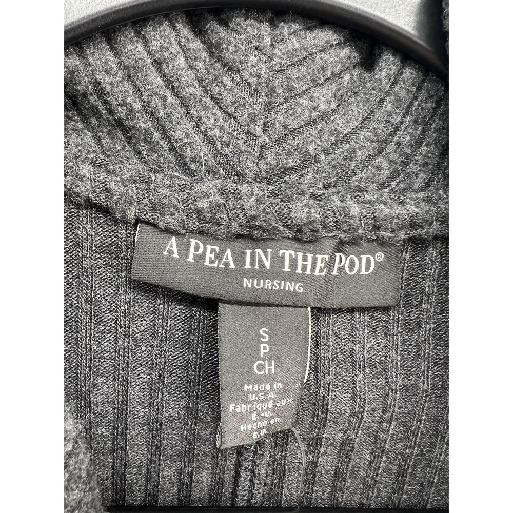 A Pea In The Pod Sweater Womens Small Gray Cowl Neck Nursing Ribbed Tunic Top - Picture 4 of 11